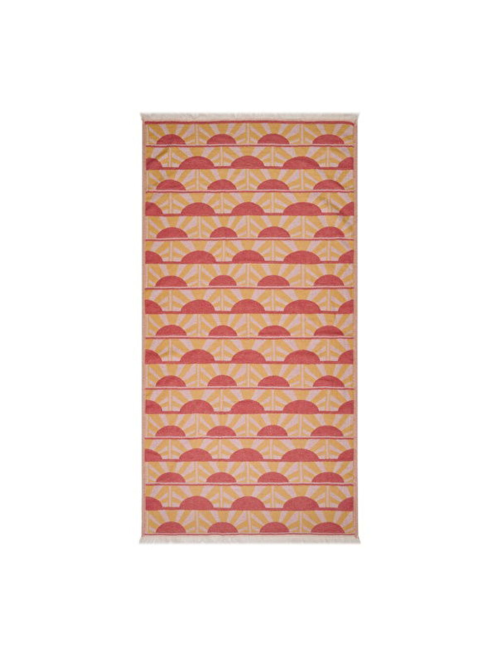 Kahverengi Soft Sun Madness Güneş Desenli Peştamal - Hardal - 90x160 cm