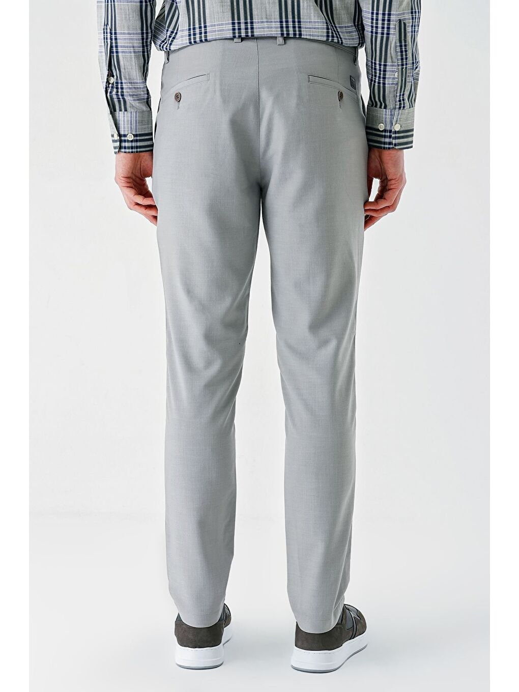 Gri Esnek Yandan Cepli Casual Comfort Fit Chino Pantolon 1003240158-5