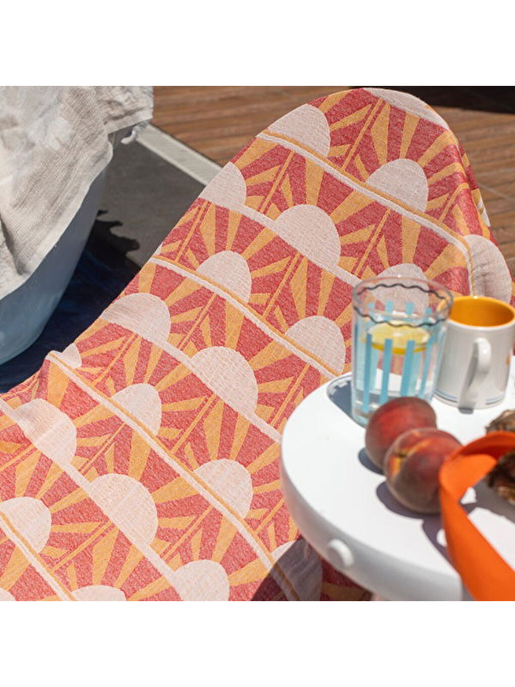 Kahverengi Soft Sun Madness Güneş Desenli Peştamal - Hardal - 90x160 cm-3