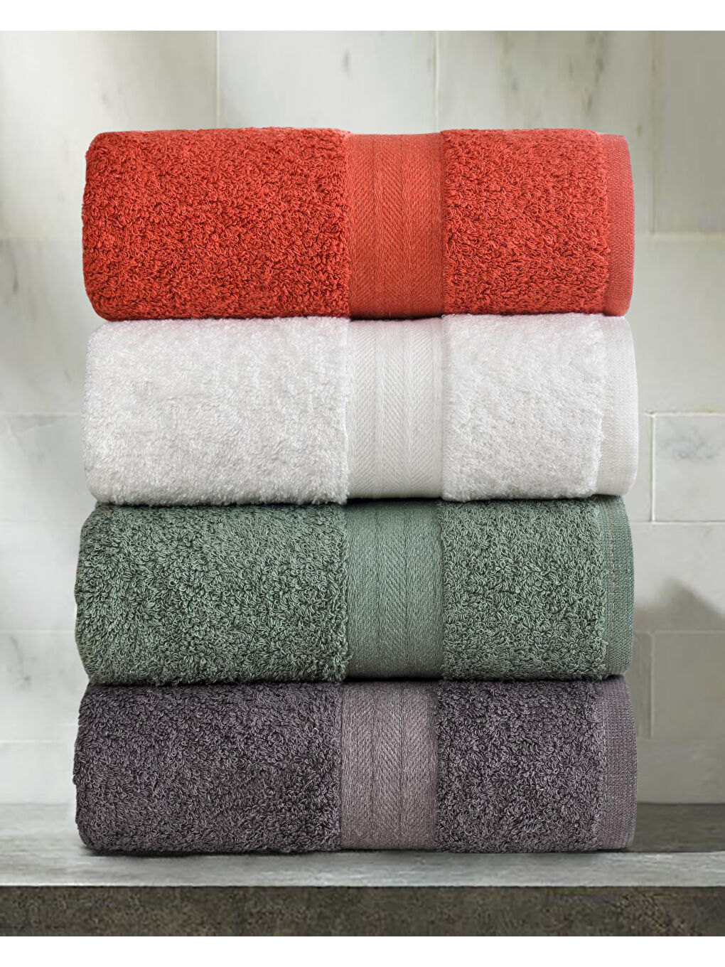 Kahverengi 4lü Havlu Seti Mabel Yeki 50x85cm-1