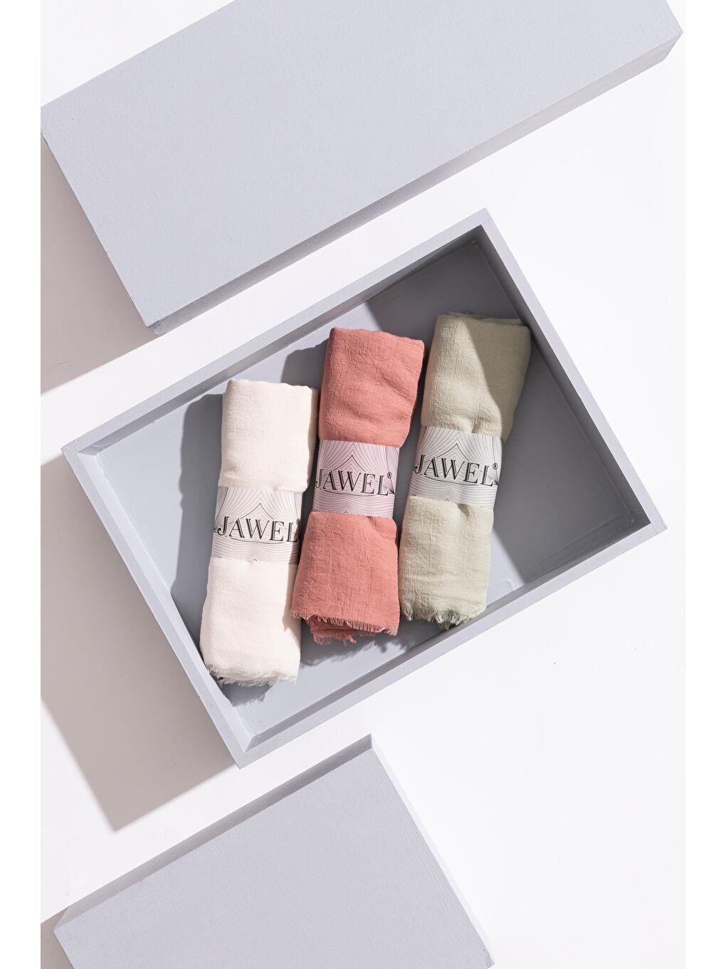 Karışık Kadın Konfor Şal Paketi (Somon-Nil Yeşili-Krem)