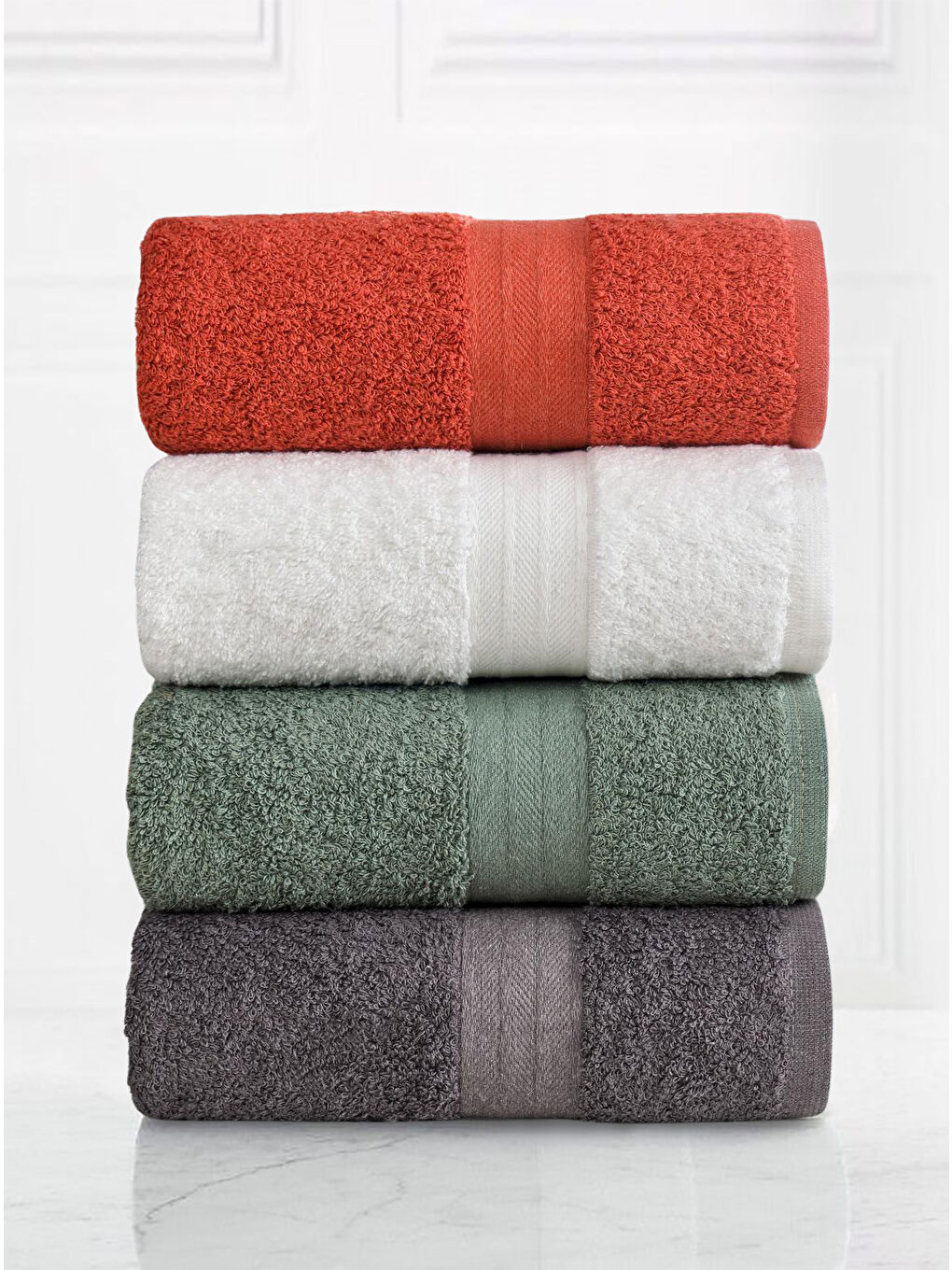 Kahverengi 4lü Havlu Seti Mabel Yeki 50x85cm-3