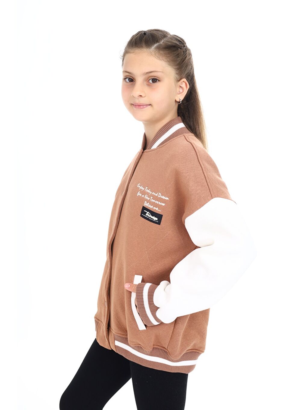 Kahverengi Kız Çocuk Kolej Hırka-1