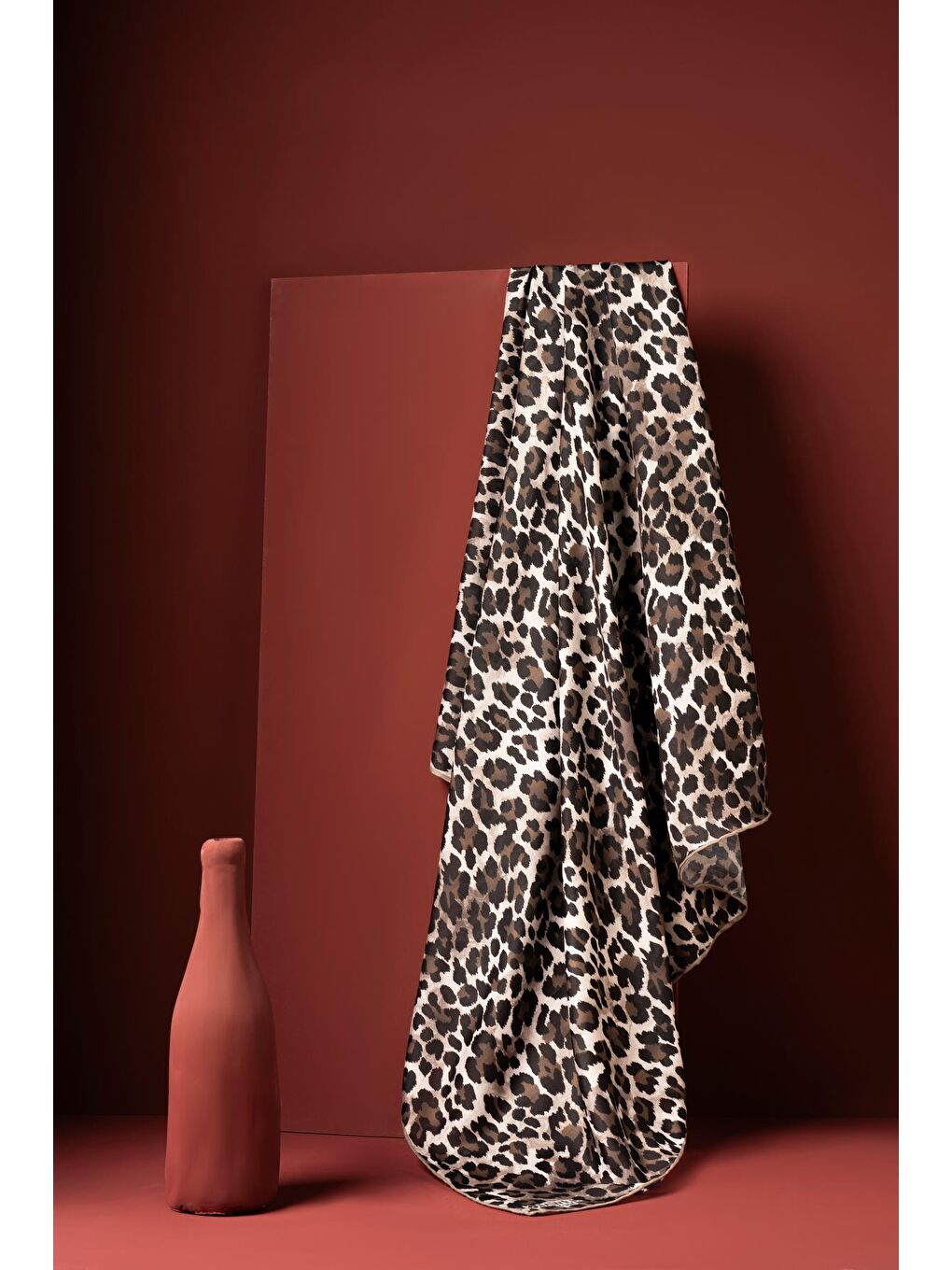 Haki Kadın Leoparlı Soft Eşarp