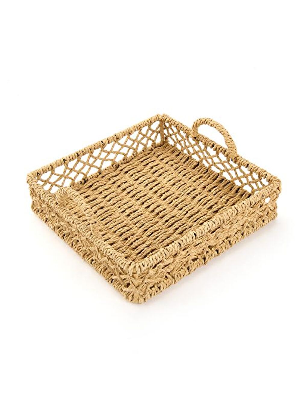 Deco Rustik Dekoratif Tepsi - Bej - 22 cm