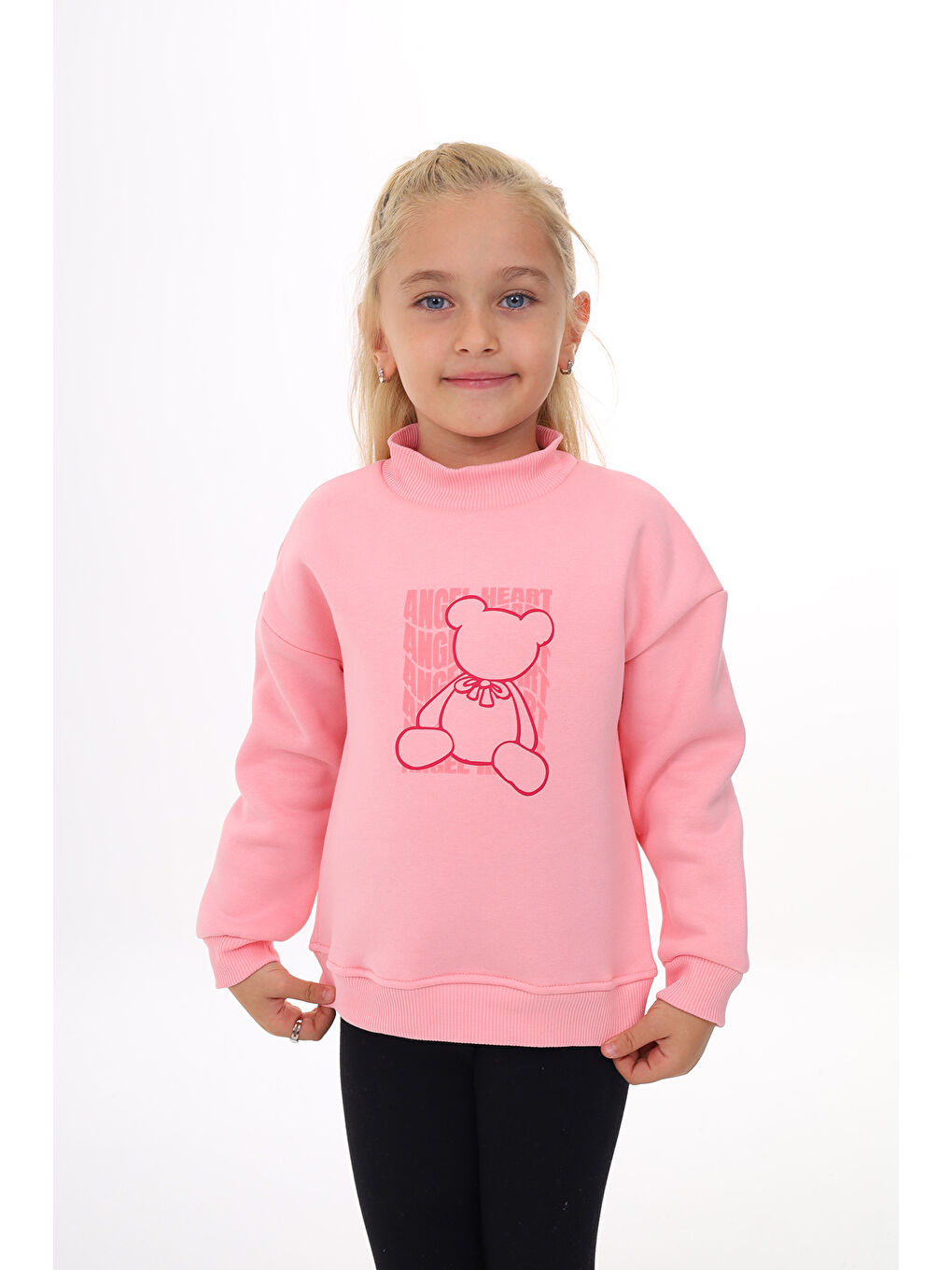 Toontoykids Pembe Kız Çocuk Baskılı Sweatshirt