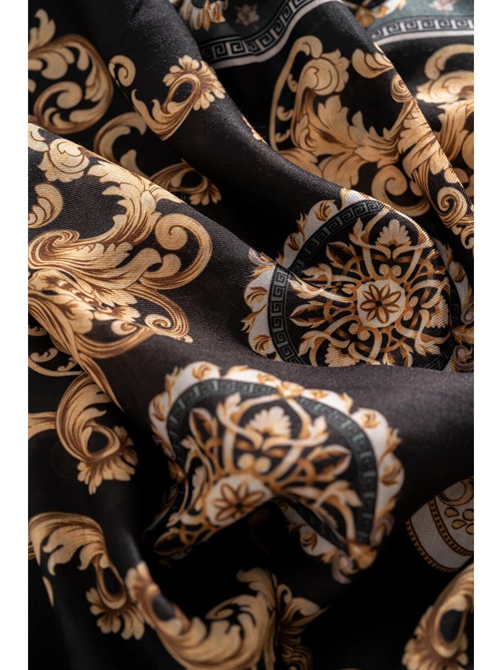 Petrol Kadın Etnik Desen Soft Şal Mylasa-2