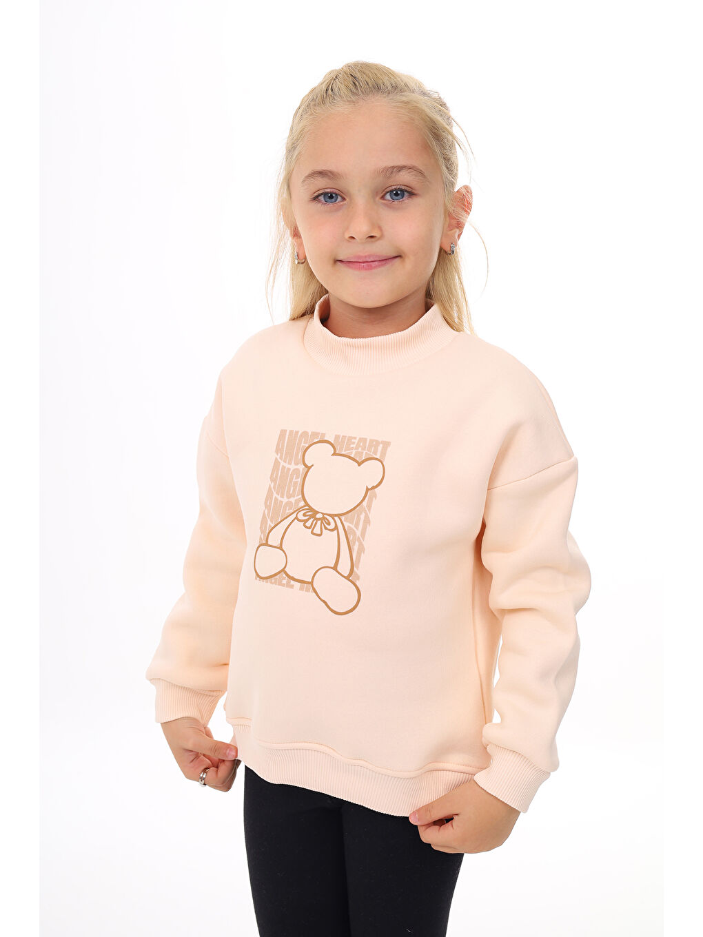 Toontoykids Bej Kız Çocuk Baskılı Sweatshirt