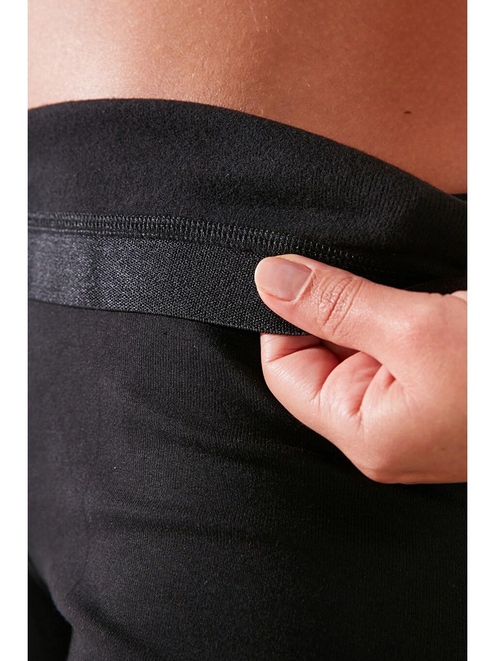 C11434 Kadın Modal Pamuk Termal Tayt Siyah-2