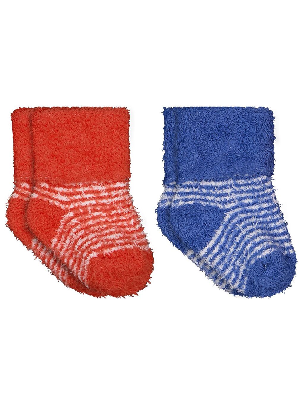 Beyaz Baby Yumoş İp Kıvrık 6- 2'li Bebek Erkek Çorap Set - Standart