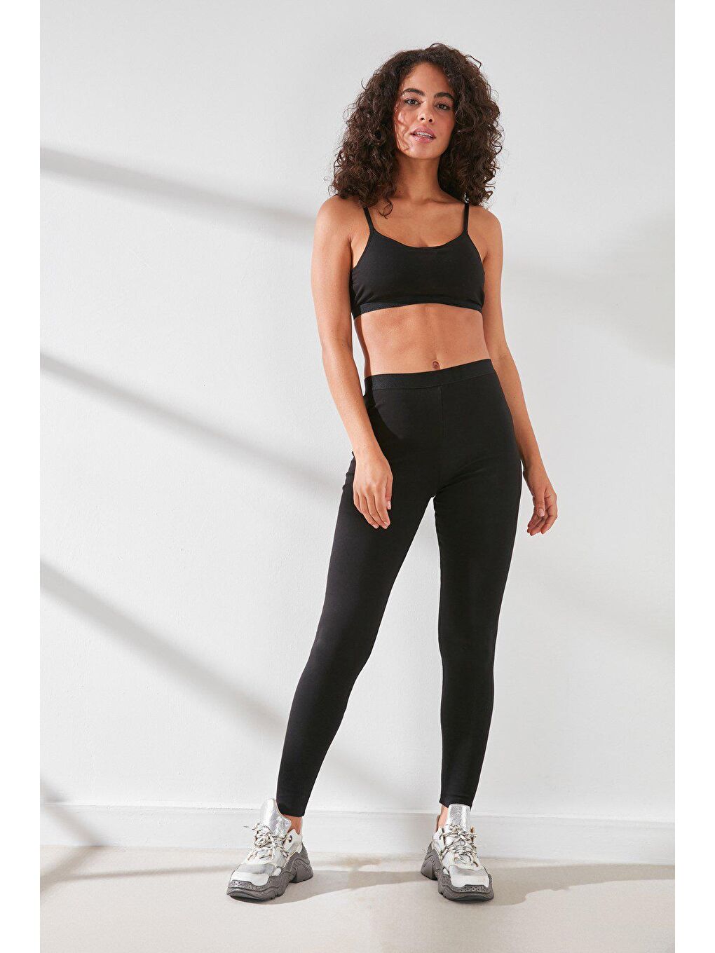 C11434 Kadın Modal Pamuk Termal Tayt Siyah-4