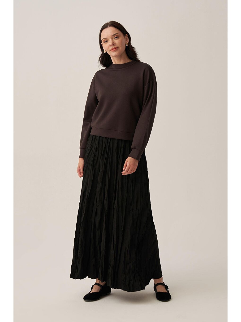 Kahverengi Acı Kahve-Yumuşak Dokulu Sweat-1