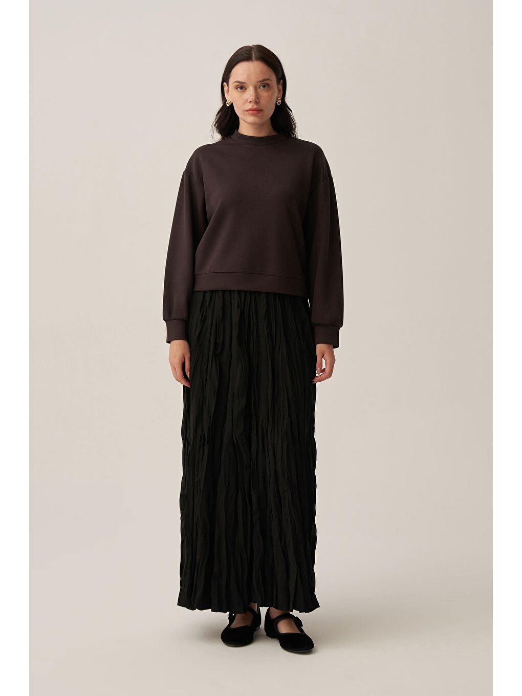 Kahverengi Acı Kahve-Yumuşak Dokulu Sweat-2