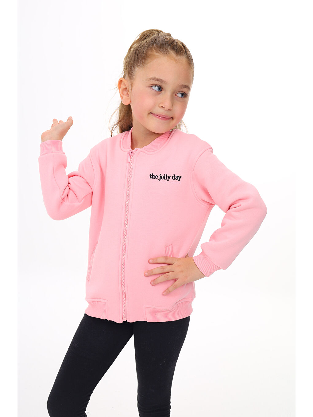 Toontoykids Pembe Kız Çocuk Nakışlı Hırka - 1