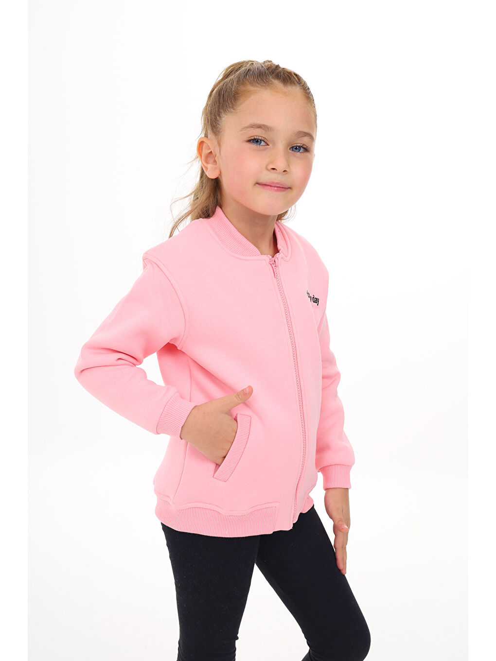 Toontoykids Pembe Kız Çocuk Nakışlı Hırka - 3