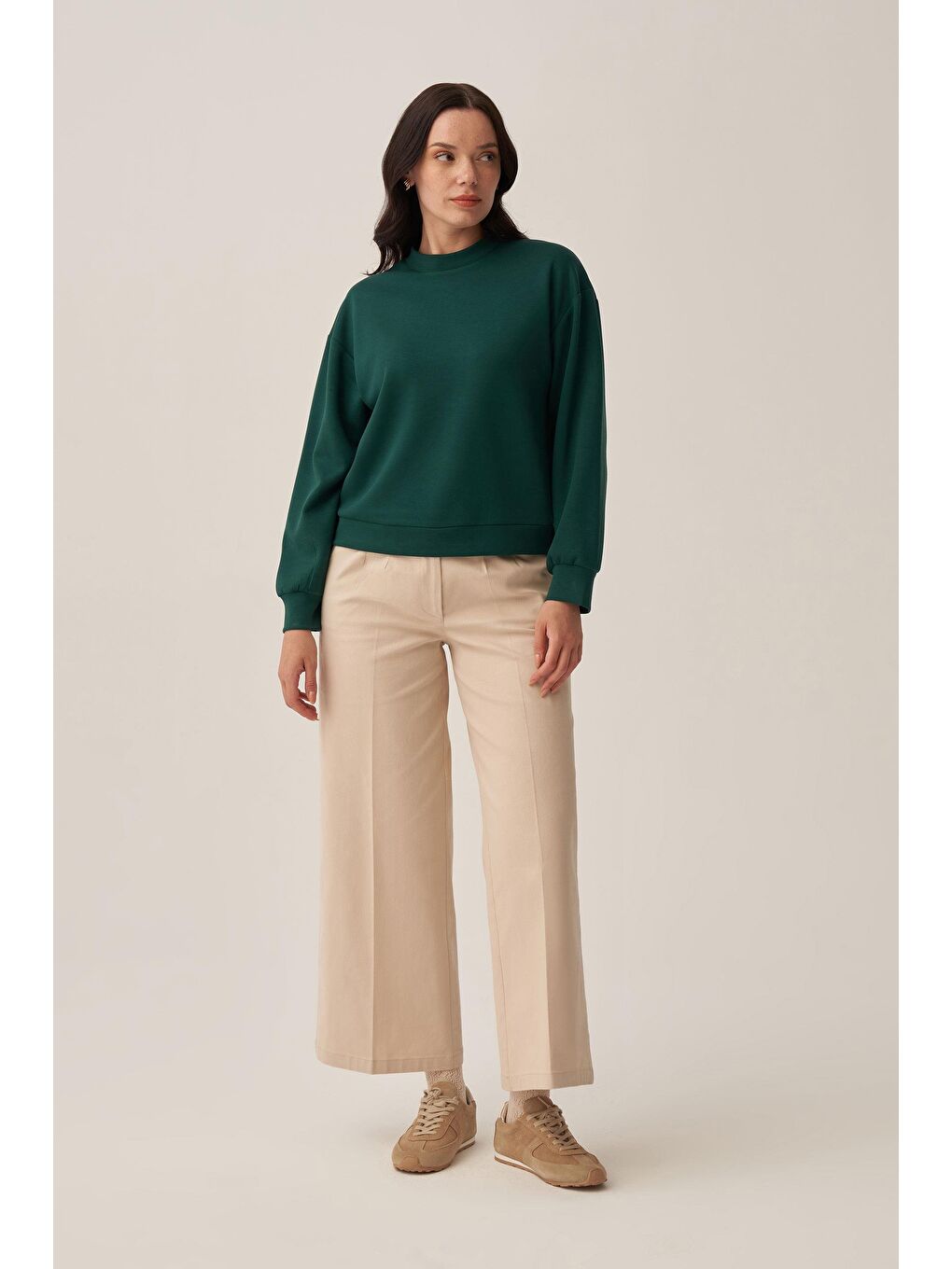 Yeşil Zümrüt-Yumuşak Dokulu Sweat-1