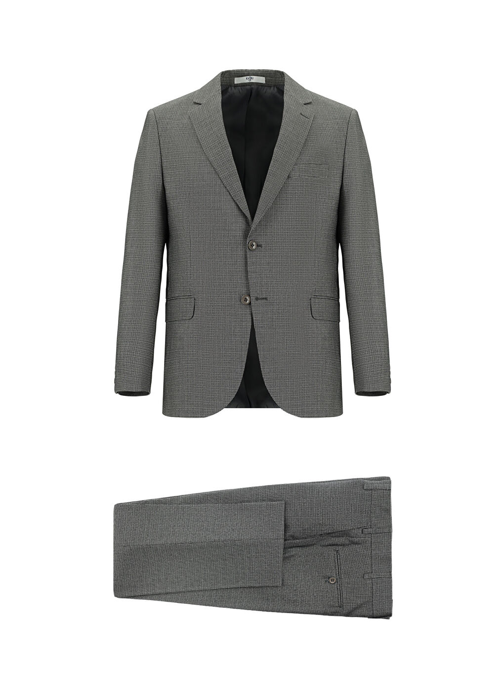 Gri Regular Fit Klasik Desenli Takım Elbise