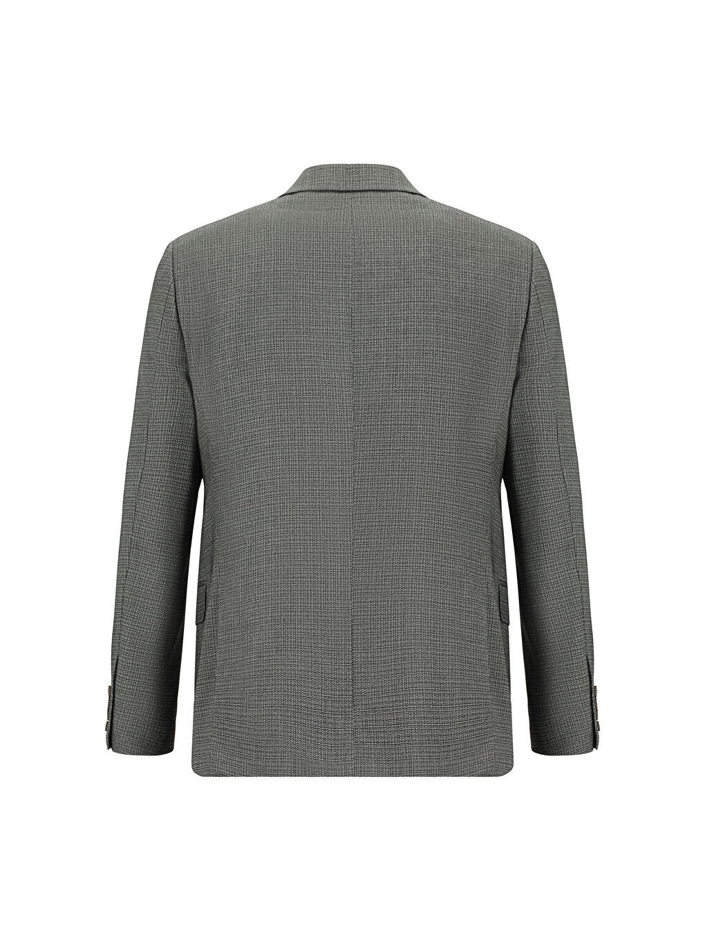 Gri Regular Fit Klasik Desenli Takım Elbise-2