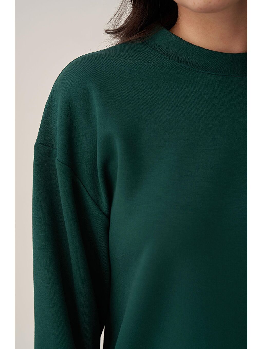Yeşil Zümrüt-Yumuşak Dokulu Sweat-4