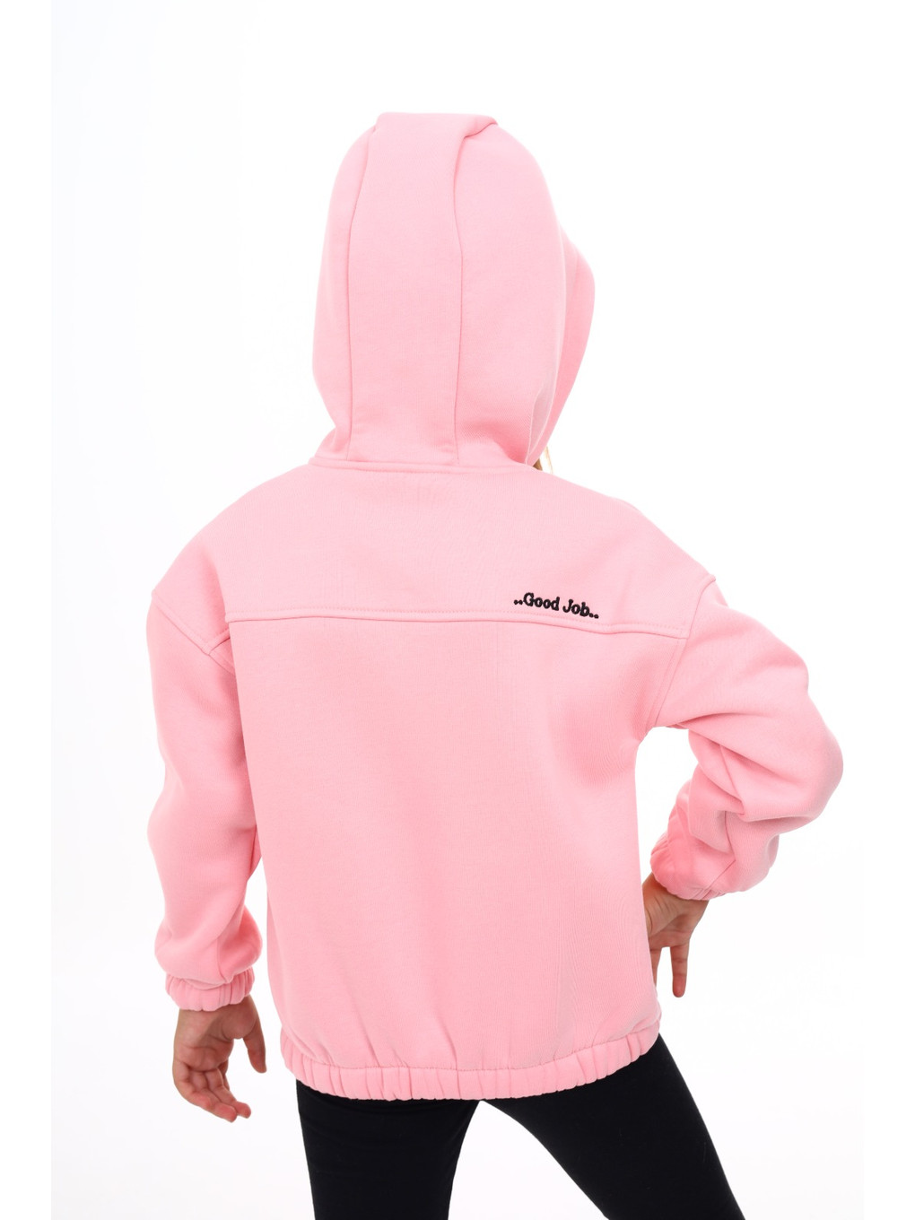 Pembe Kız Çocuk Kapüşonlu Hırka-2