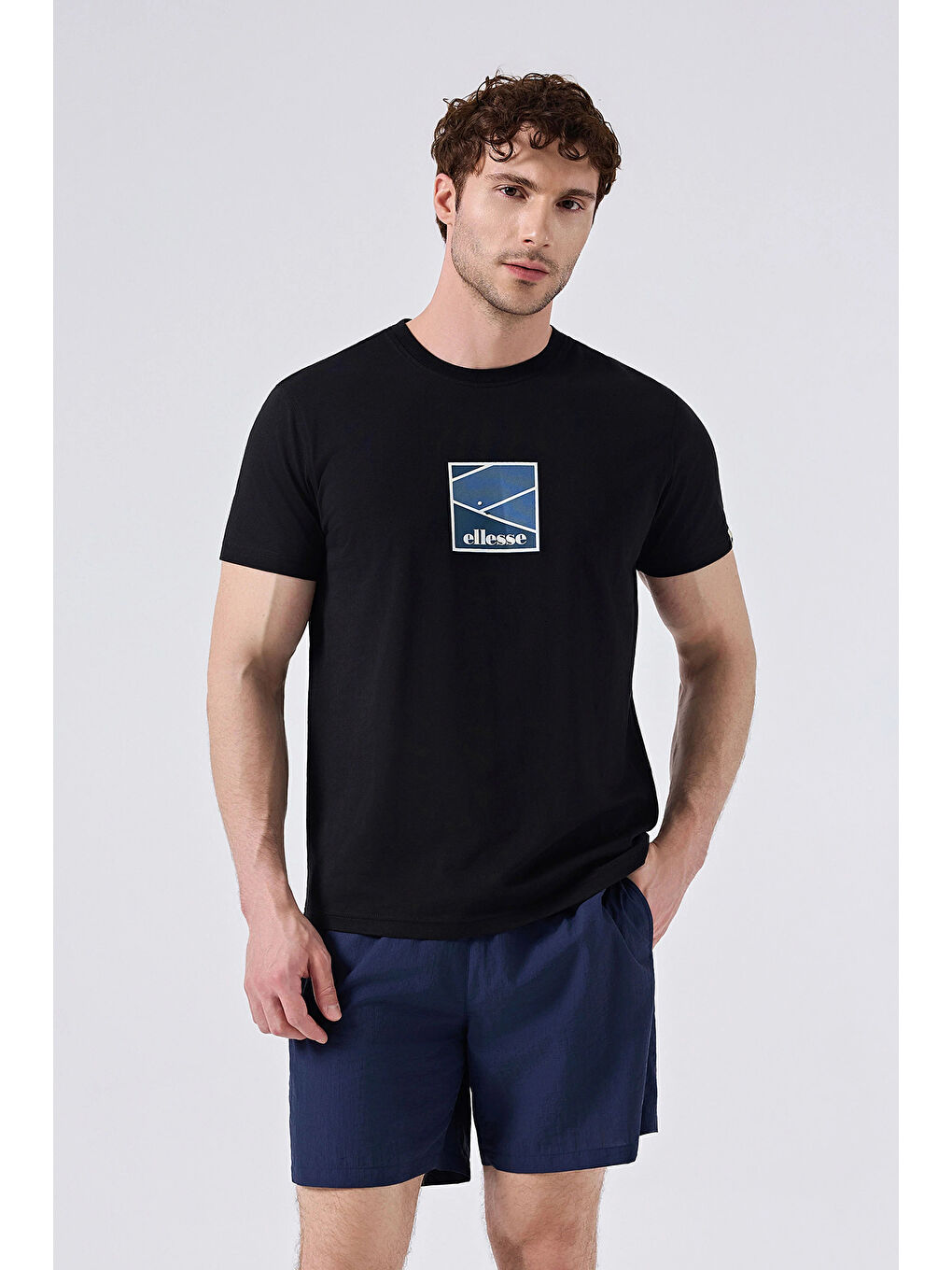 Siyah % 100 Pamuk Regular Fit Bisiklet Yaka Baskılı T Shirt 6SM5025-BK