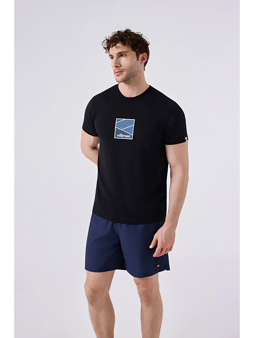 Siyah % 100 Pamuk Regular Fit Bisiklet Yaka Baskılı T Shirt 6SM5025-BK-1