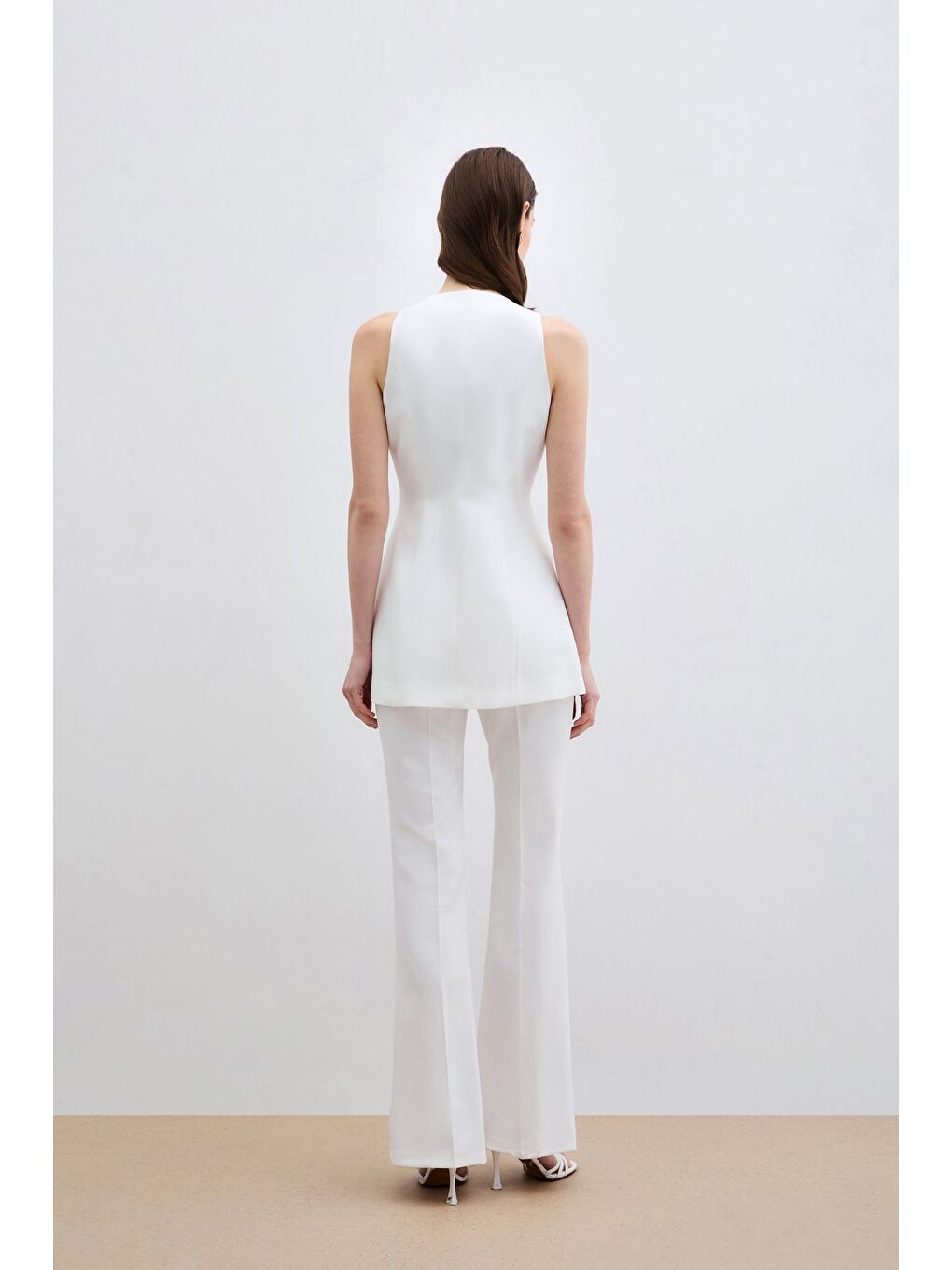 Gold Düğmeli Yelek - Ekru-5