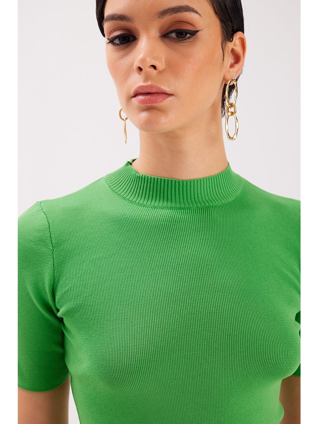 Yarım Balıkçı Triko - Yeşil-2