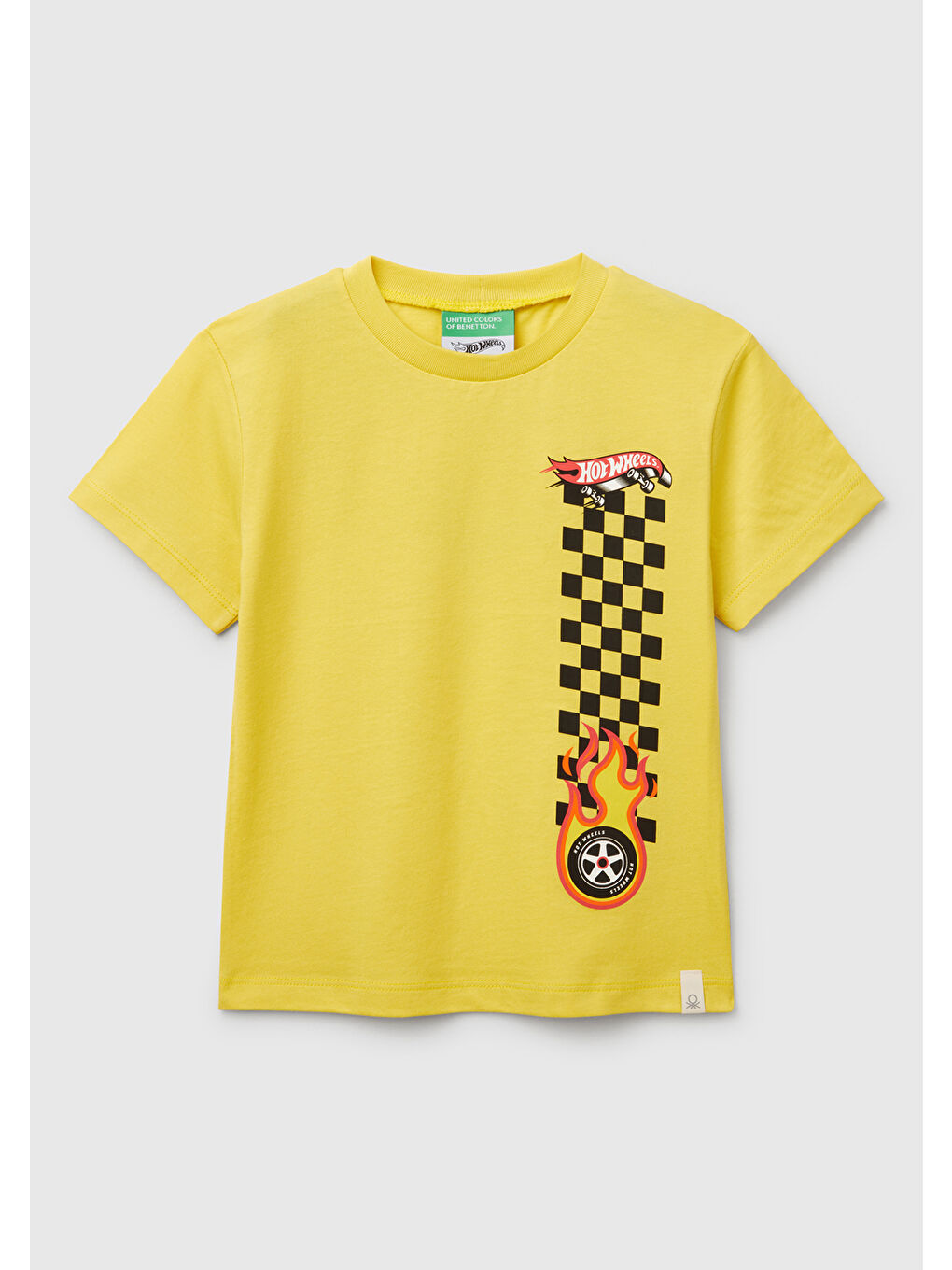 Erkek Çocuk Sarı Hot Wheels Baskılı Logo Etiketli T-Shirt