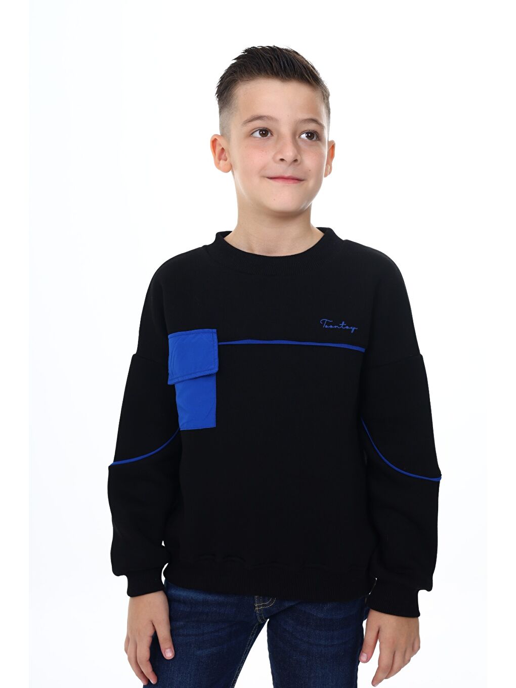 Toontoykids Siyah Erkek Çocuk Baskılı Sweatshirt