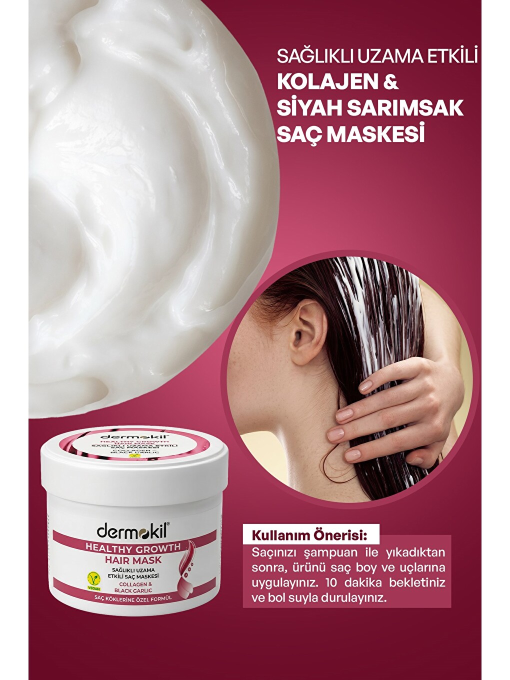 Kolajen Siyah Sarımsak Saç Bakım Maskesi 250 ml-4