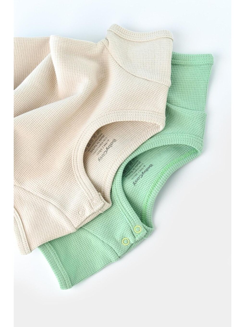 Bej Organik Waffle 2 Li Kısa Kollu Badi csyw1003-1