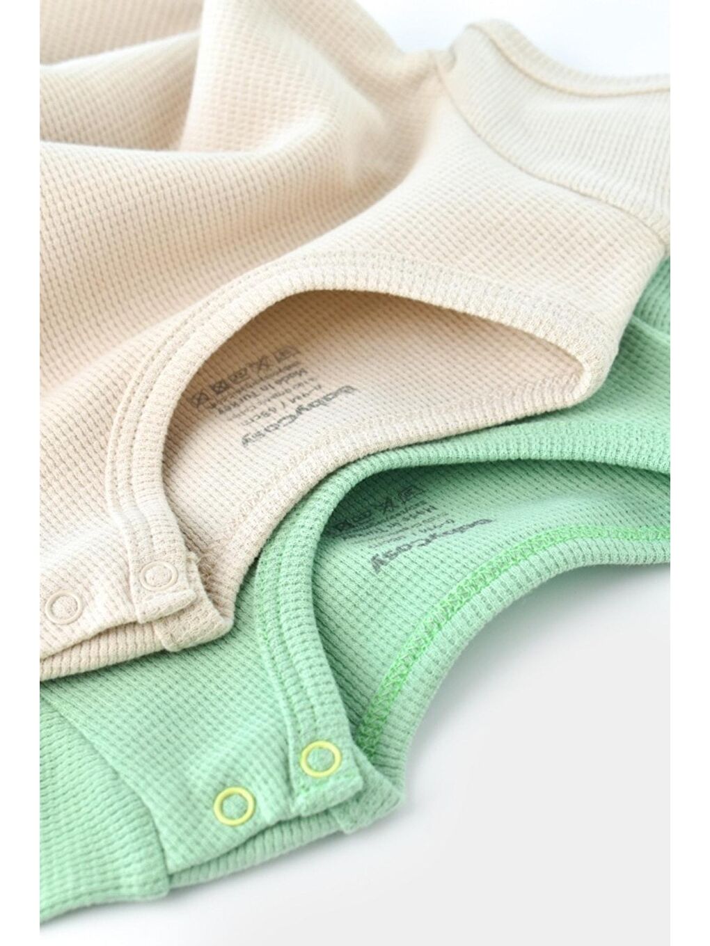 Bej Organik Waffle 2 Li Kısa Kollu Badi csyw1003-2