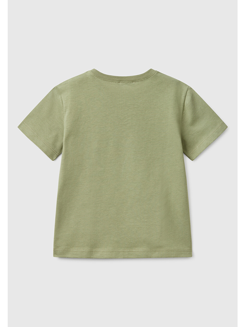 Erkek Çocuk Haki Benetton Logo Baskılı T-shirt-1