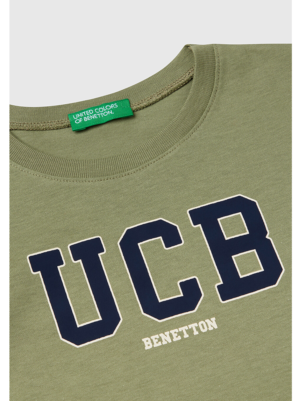 Erkek Çocuk Haki Benetton Logo Baskılı T-shirt-2