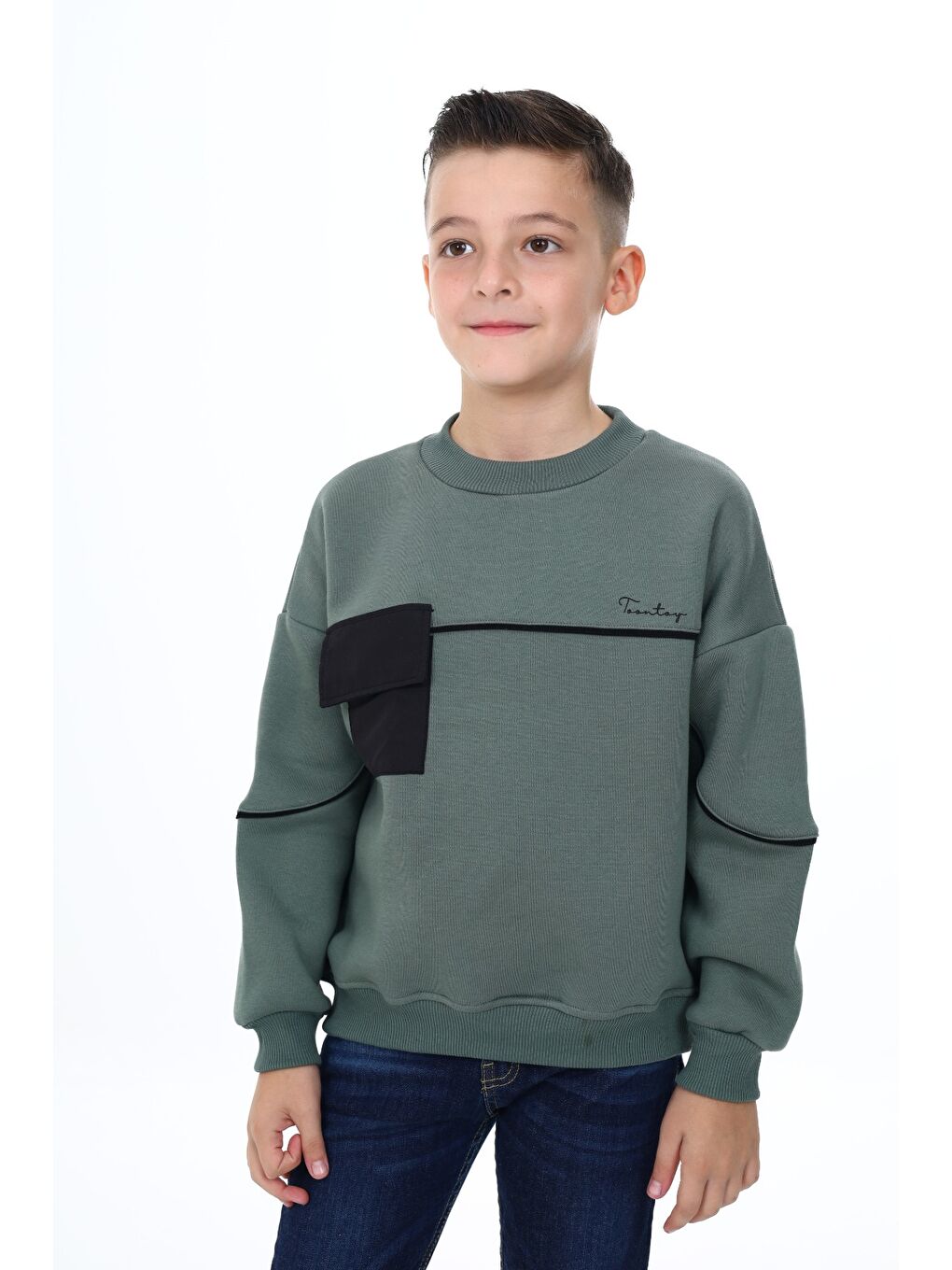 Toontoykids Yeşil Erkek Çocuk Baskılı Sweatshirt - 1