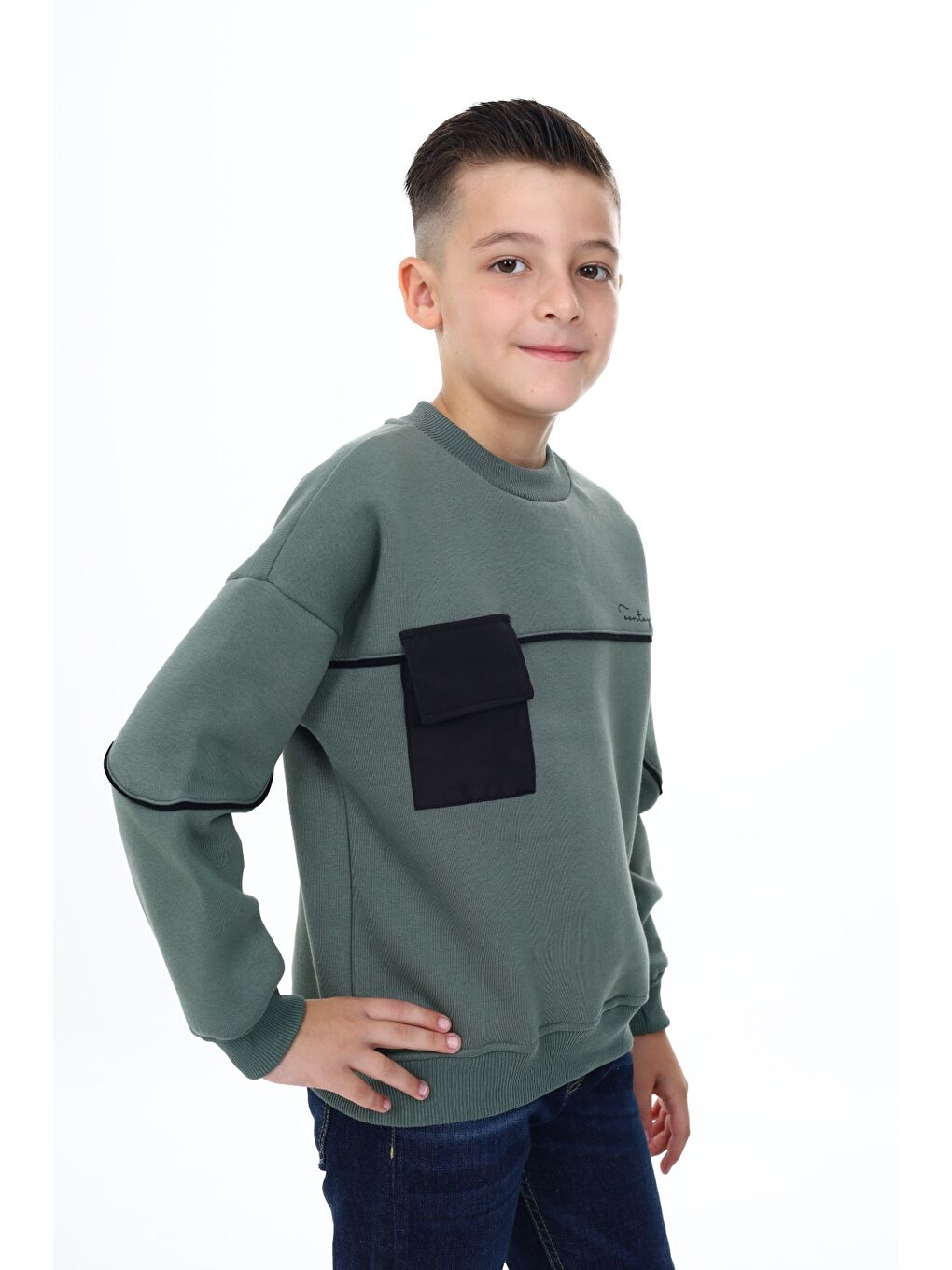 Toontoykids Yeşil Erkek Çocuk Baskılı Sweatshirt - 2