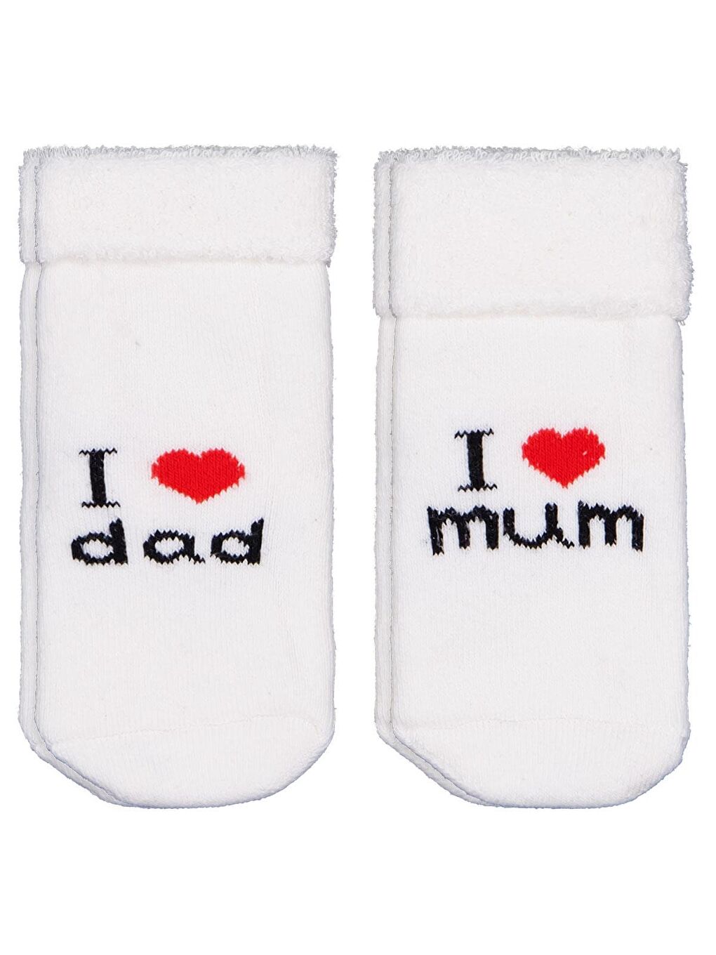 Beyaz Baby I Dad Kıvrık Havlu 6-18 Ay 2'li Bebek Kız Çorap Set - Standart-2
