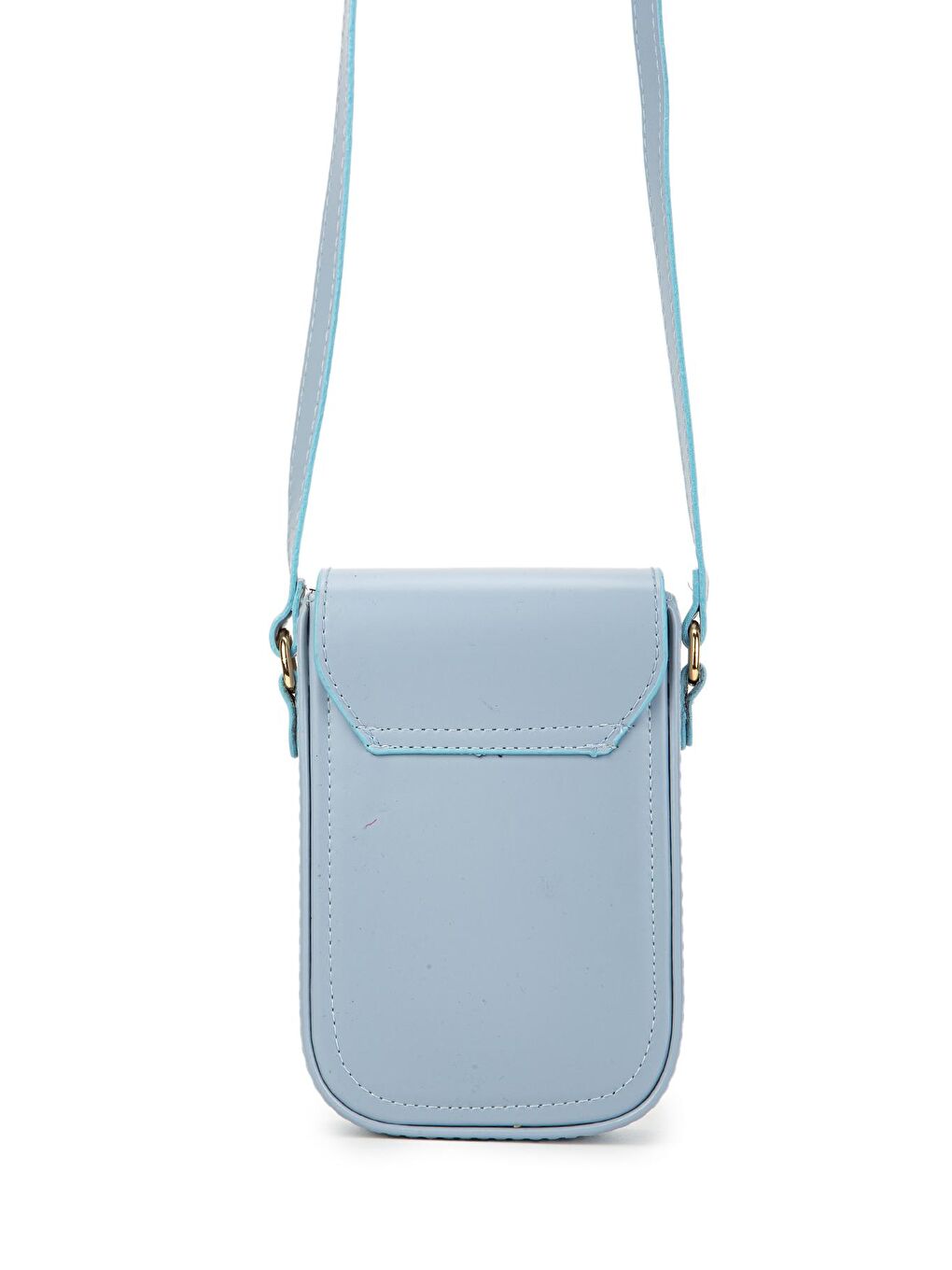 Suni Deri Tenyo Telefonluk  Kadın Çapraz Çanta Mavi-2