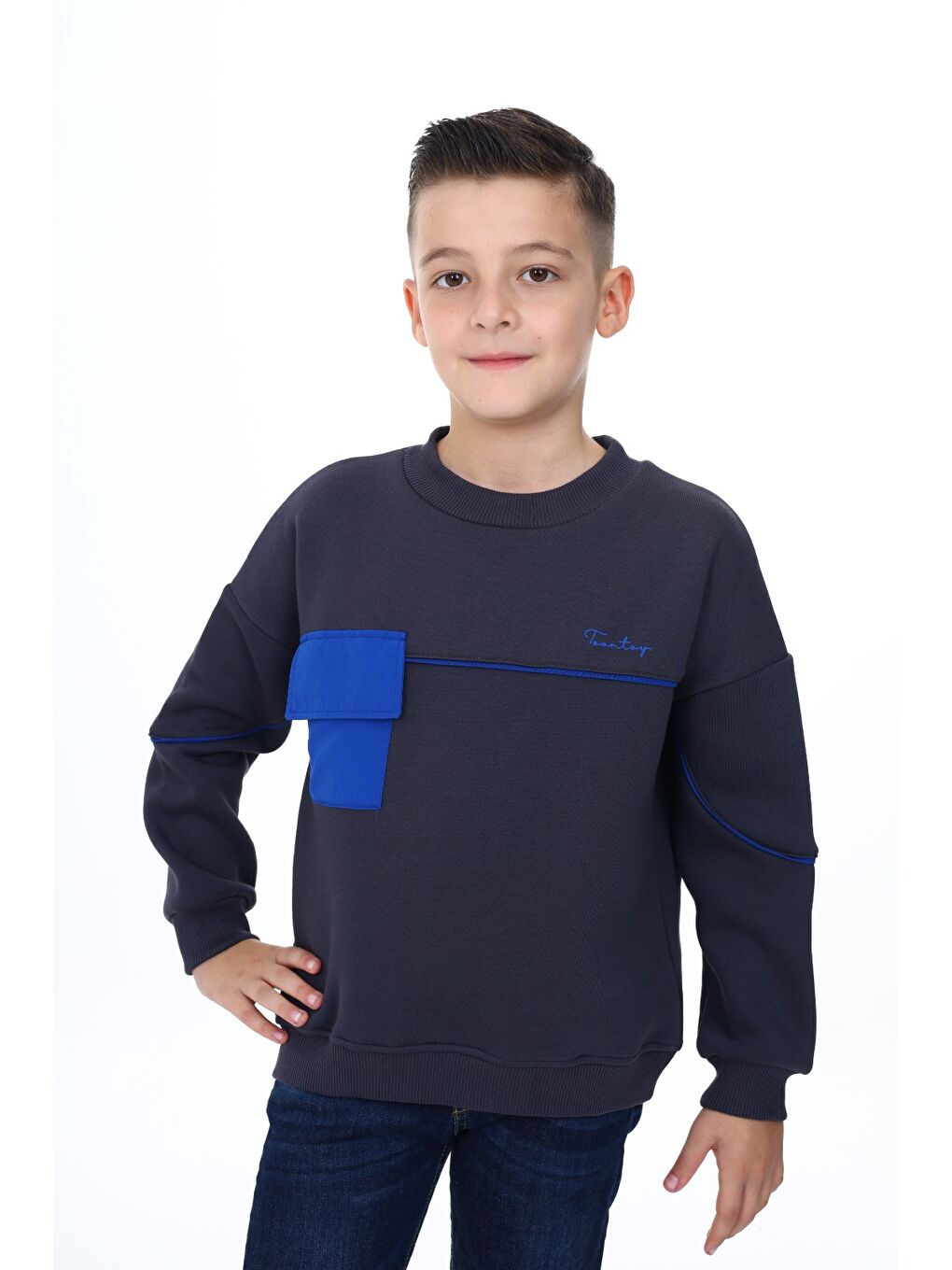 Toontoykids Füme Erkek Çocuk Baskılı Sweatshirt - 1