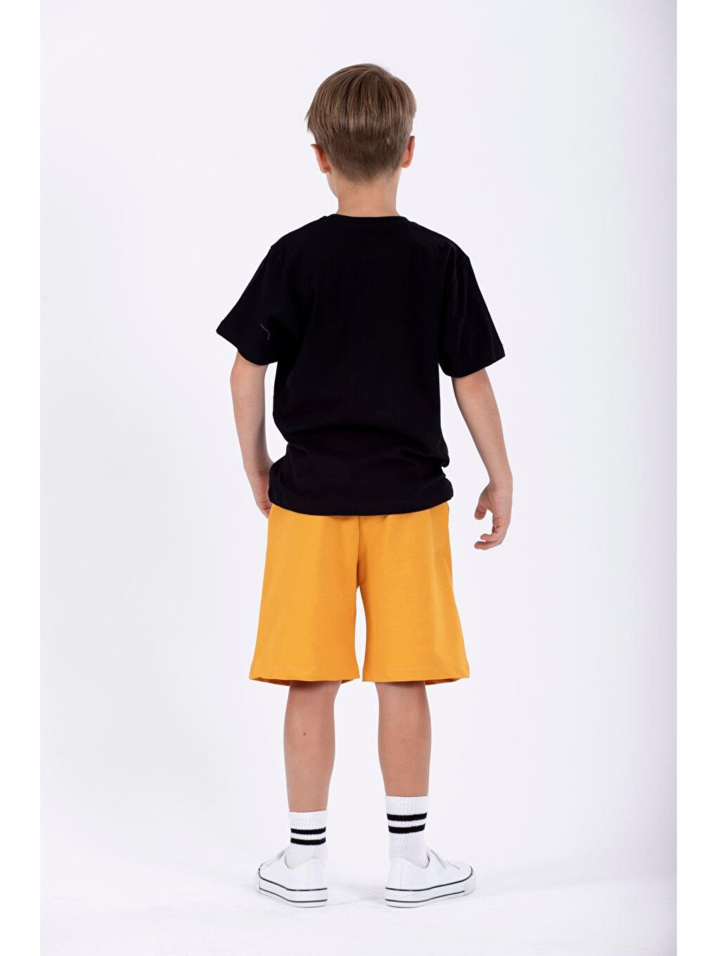 Yazı Baskılı Siyah Renk Erkek Çocuk Kaprili Takım-3