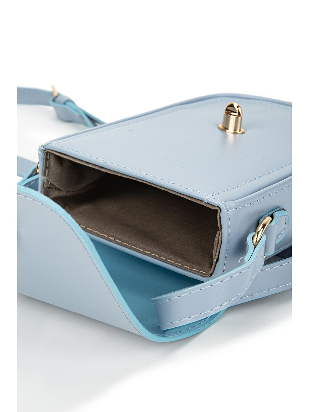 Suni Deri Tenyo Telefonluk  Kadın Çapraz Çanta Mavi-4