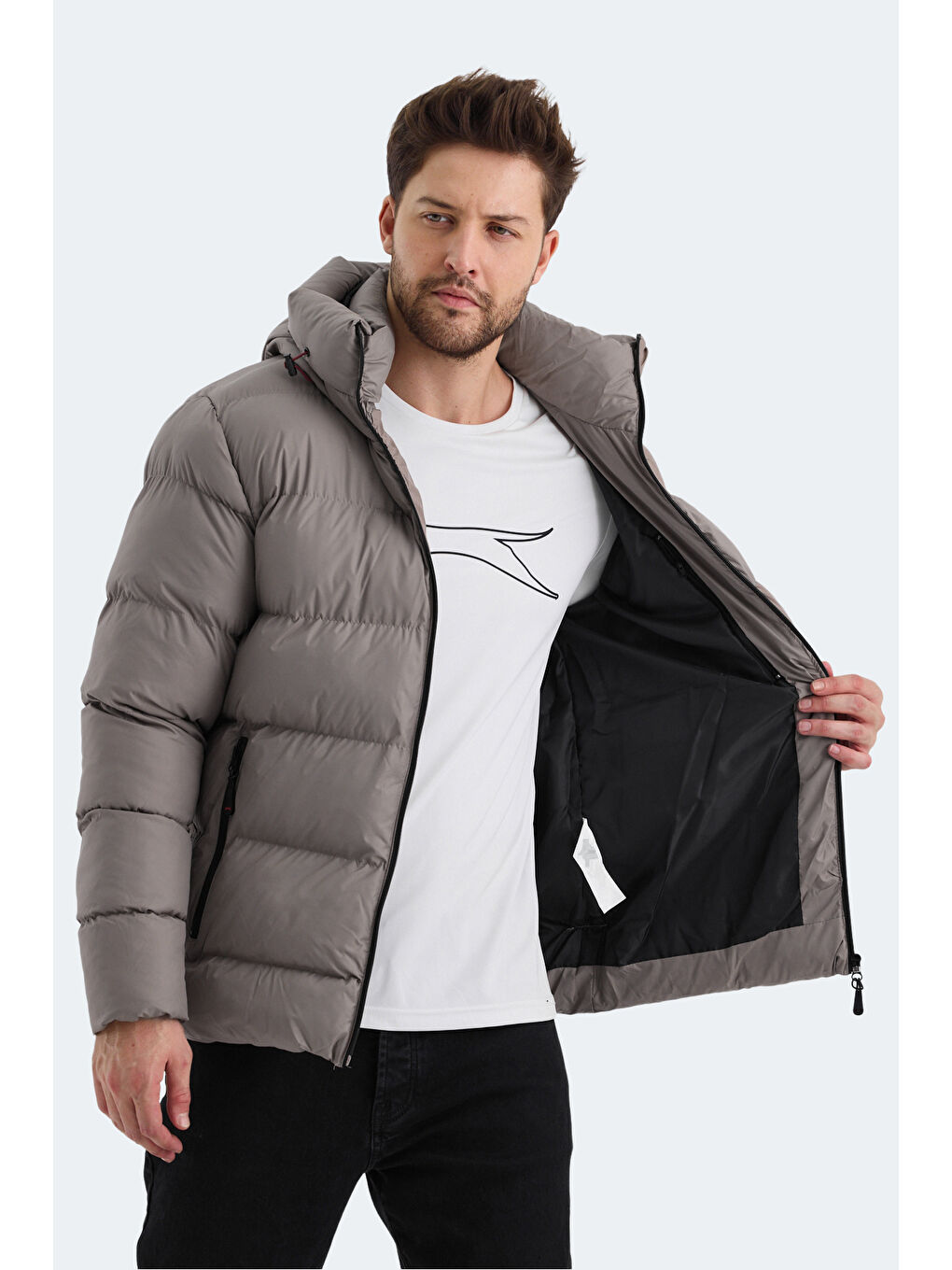 Bej HANK Erkek  Kaban Taş Gri-5