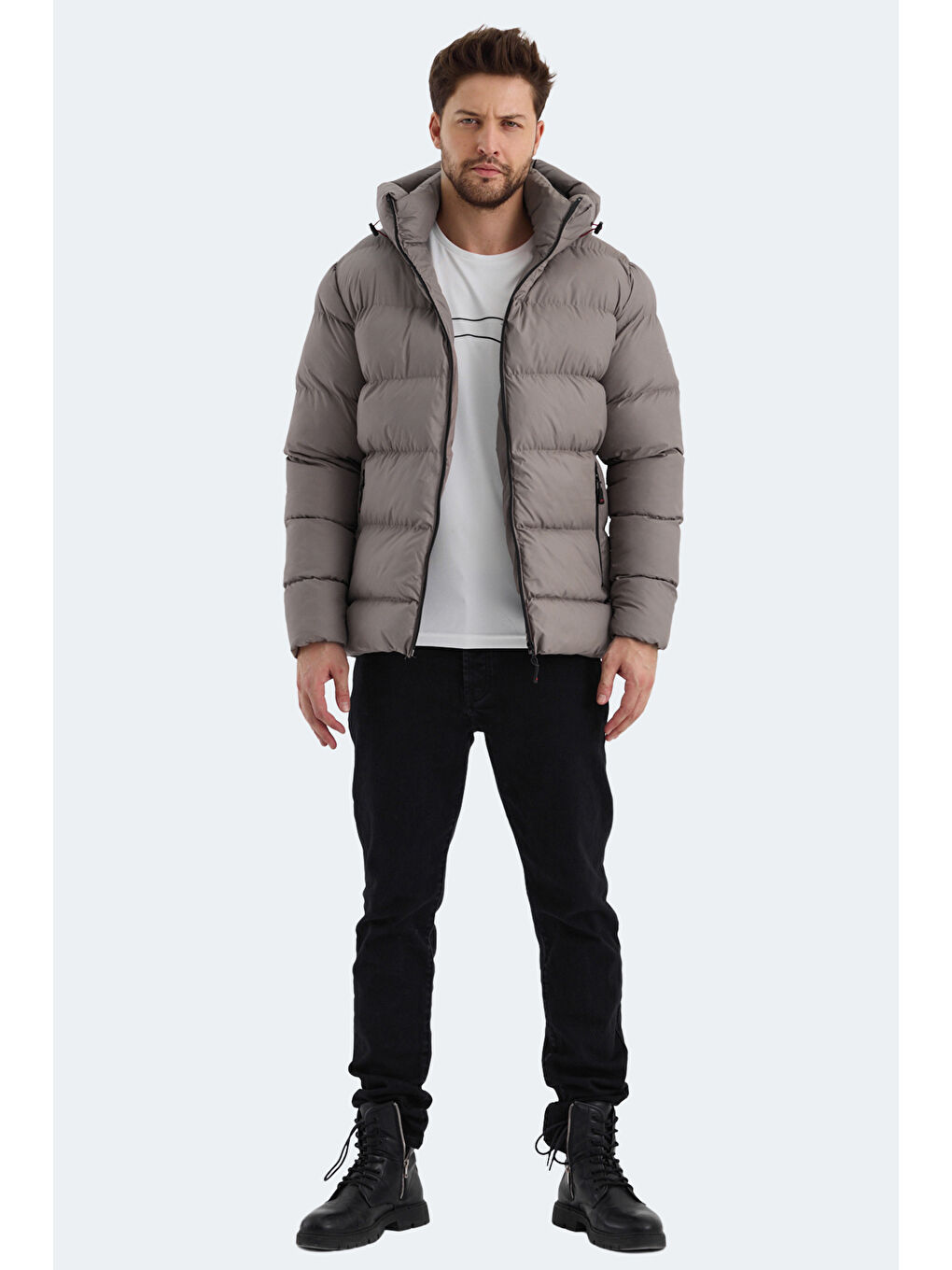 Bej HANK Erkek  Kaban Taş Gri-6