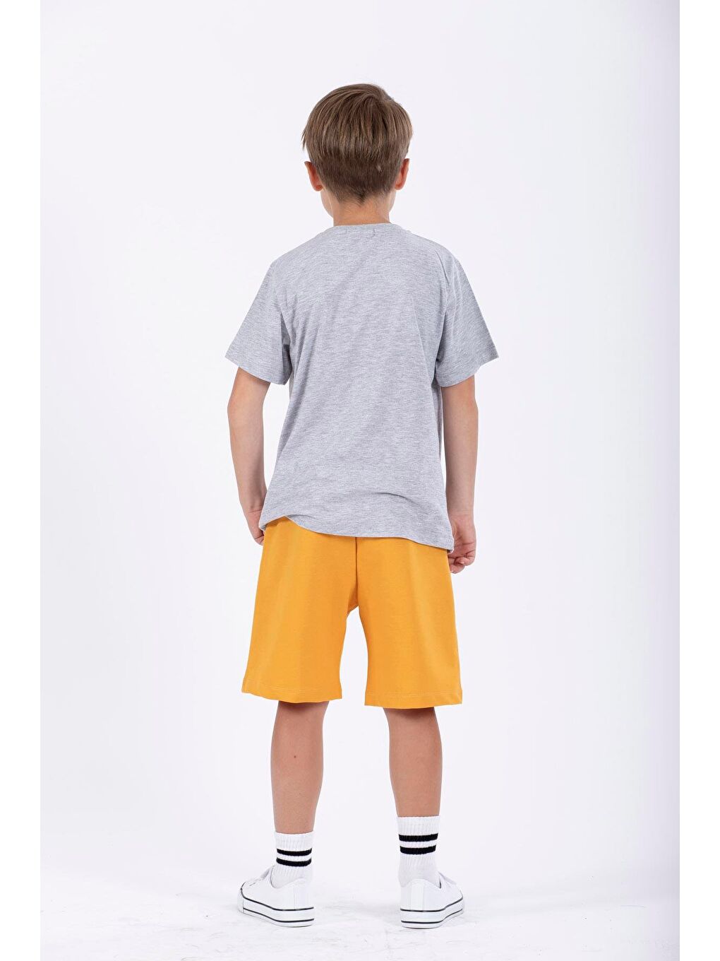 Yazı Baskılı Gri Renk Erkek Çocuk Kaprili Takım-2