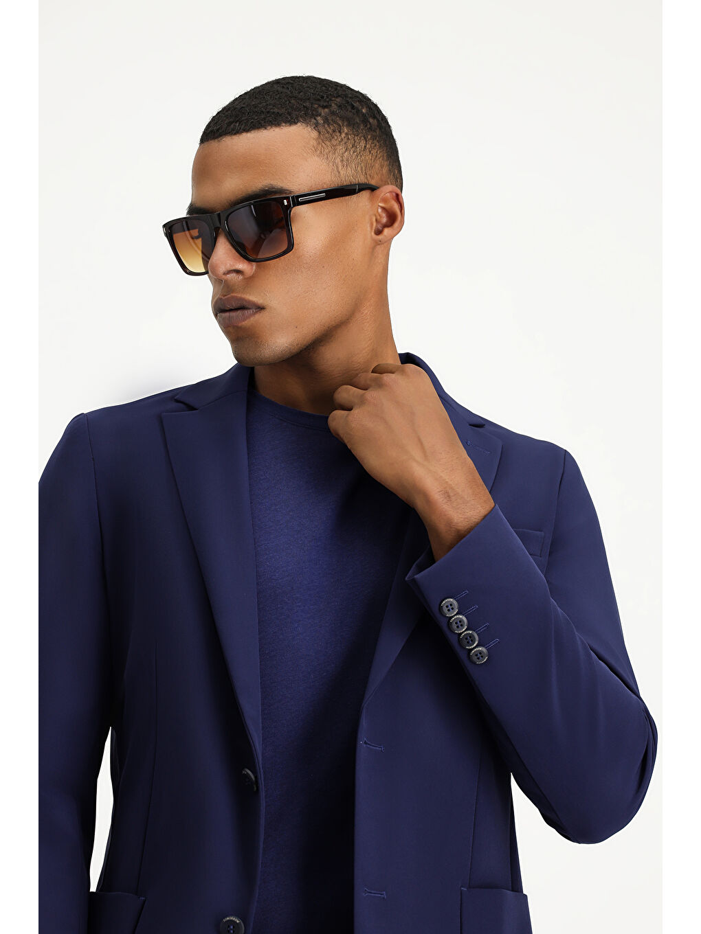 Lacivert Techno-Line Super Slim Fit Ekstra Dar Kesim Klasik Takım Elbise-1