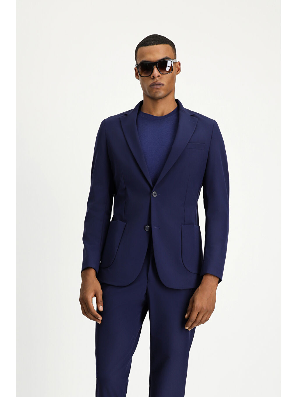 Lacivert Techno-Line Super Slim Fit Ekstra Dar Kesim Klasik Takım Elbise-4