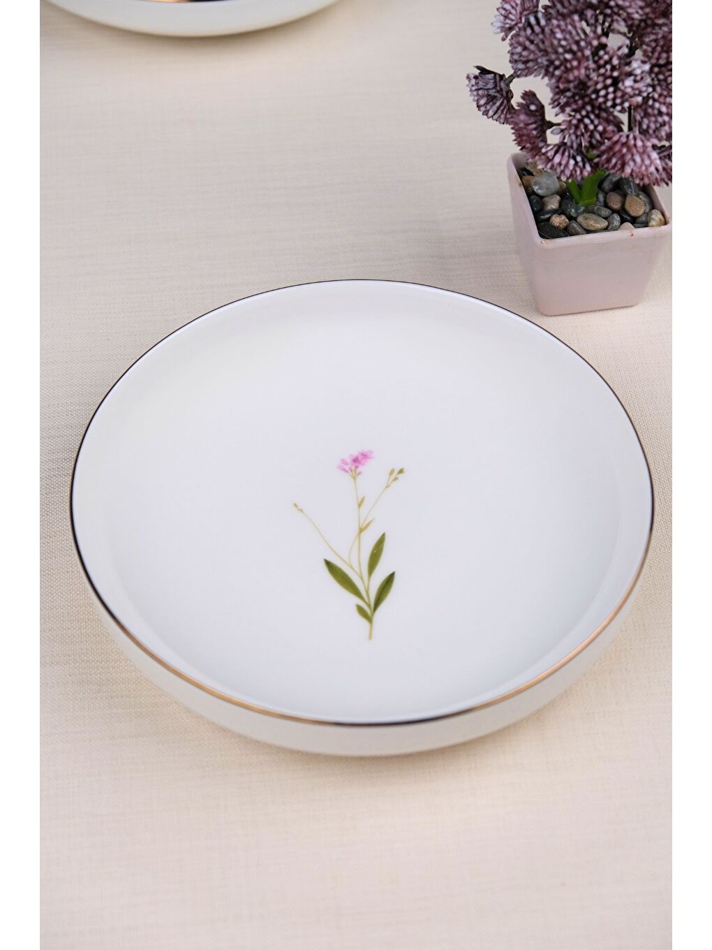 Karışık Porselen Natura Çuha Altın Yaldız Çukur Tabak 18,50cm 2 li-3