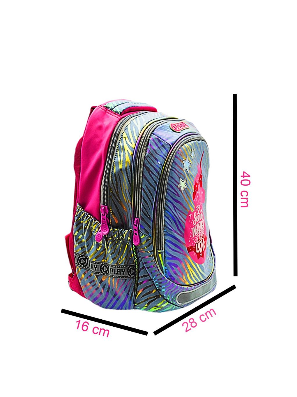 Maxx 3 Bölmeli Okul Sırt Çantası Gri  161640-1