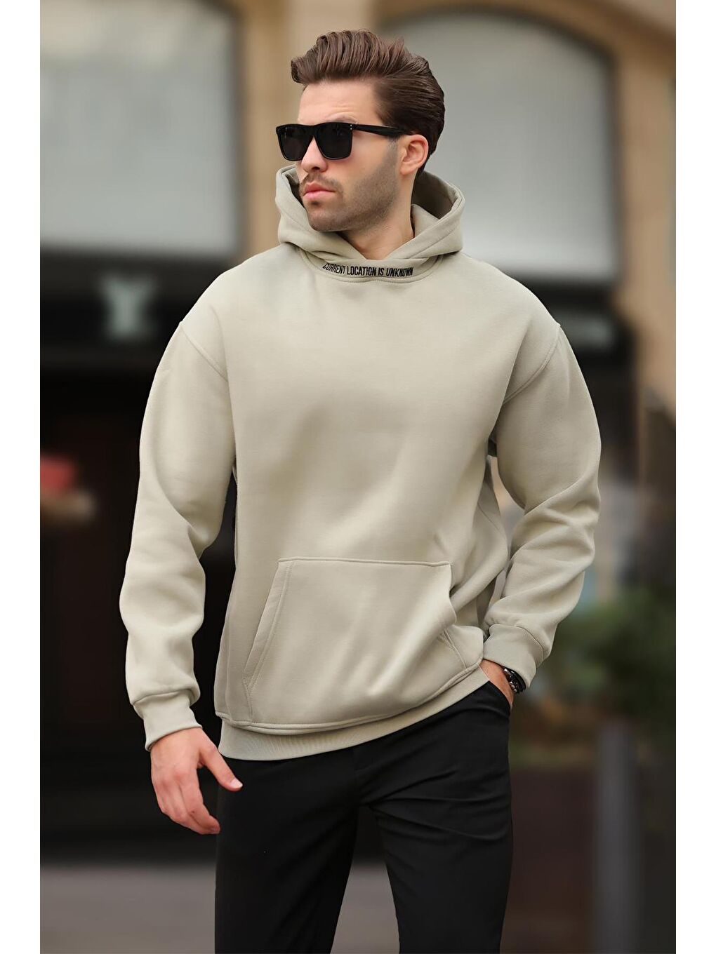 Çağla Yeşili Kapüşonlu Nakış Detaylı Sweatshirt 7099